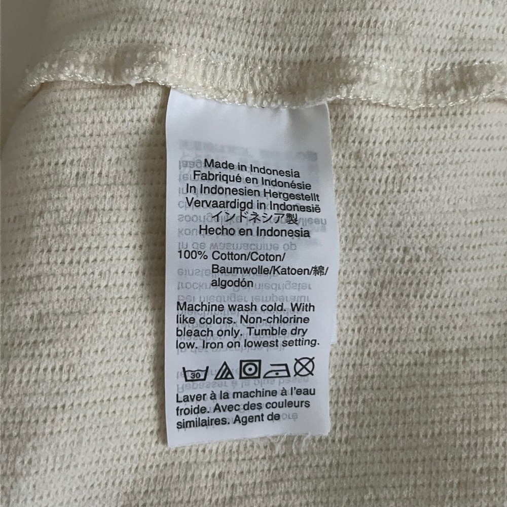 Madewell Texture & Thread Women's Ivory Mock Neck Ribbed Long Sleeve Size L - Picture 5 of 7